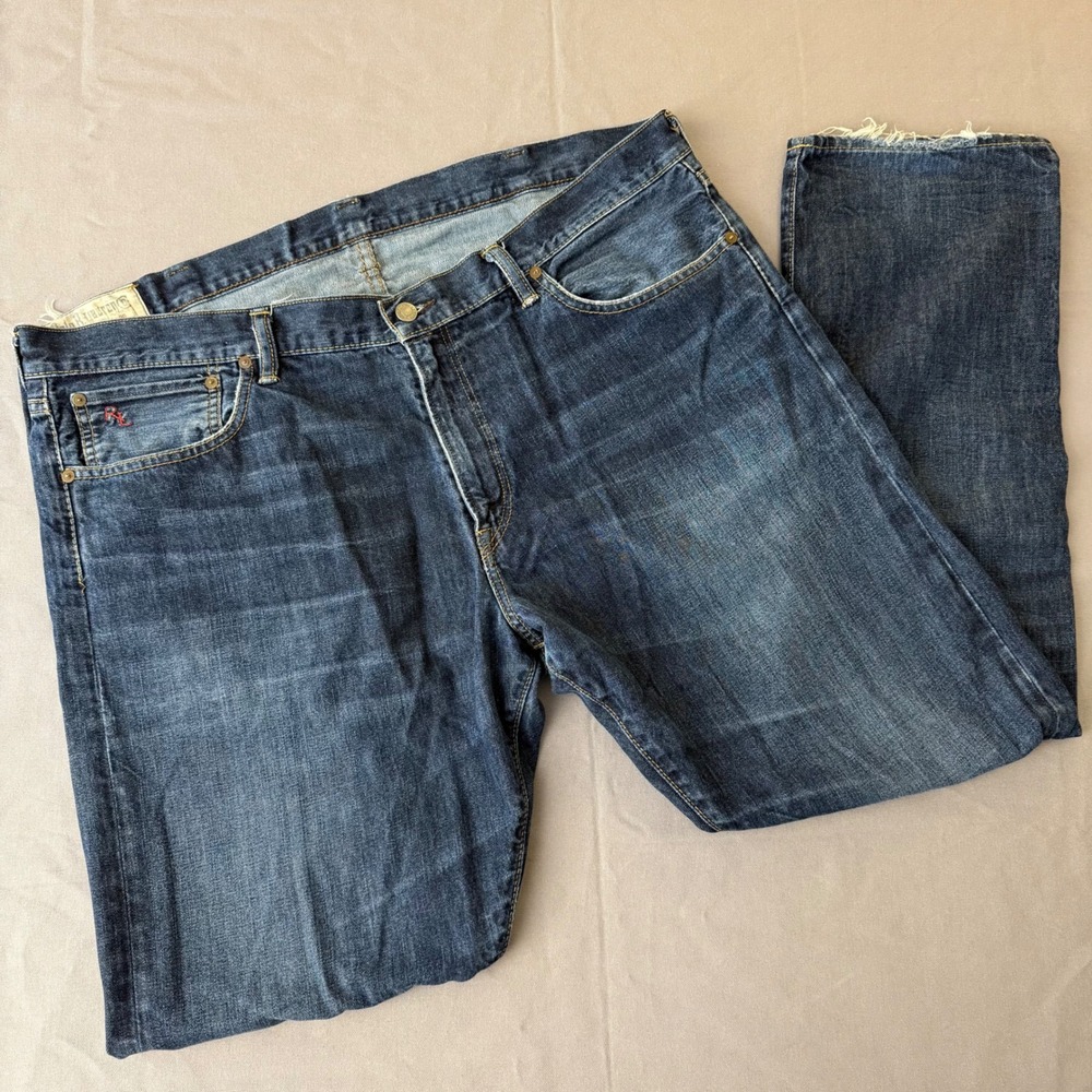 Polo Ralph Lauren Varik Slim Straight Jeans Mens 40x30 Dark Wash Blue Denim